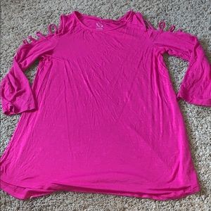 Pink Cold Shoulder Top